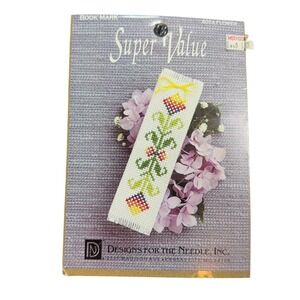 Designs For‎ The Needle Cross Stitch Bookmark Kit 2024 Flower New